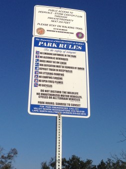 Sign for Deervale-Stone Canyon Park