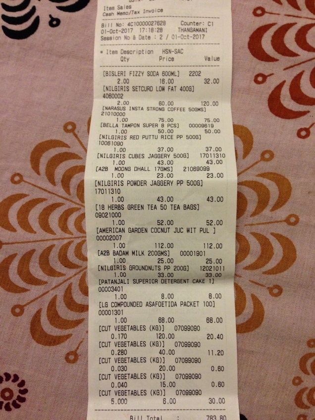 Grocery Receipt