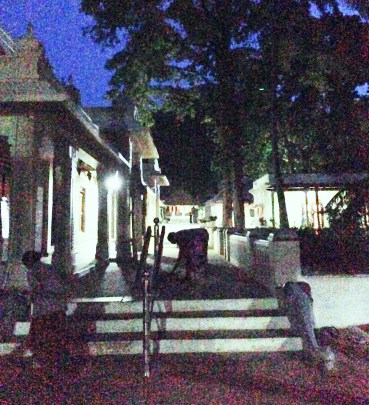 Ladies cleaning the ashram at 5 AM