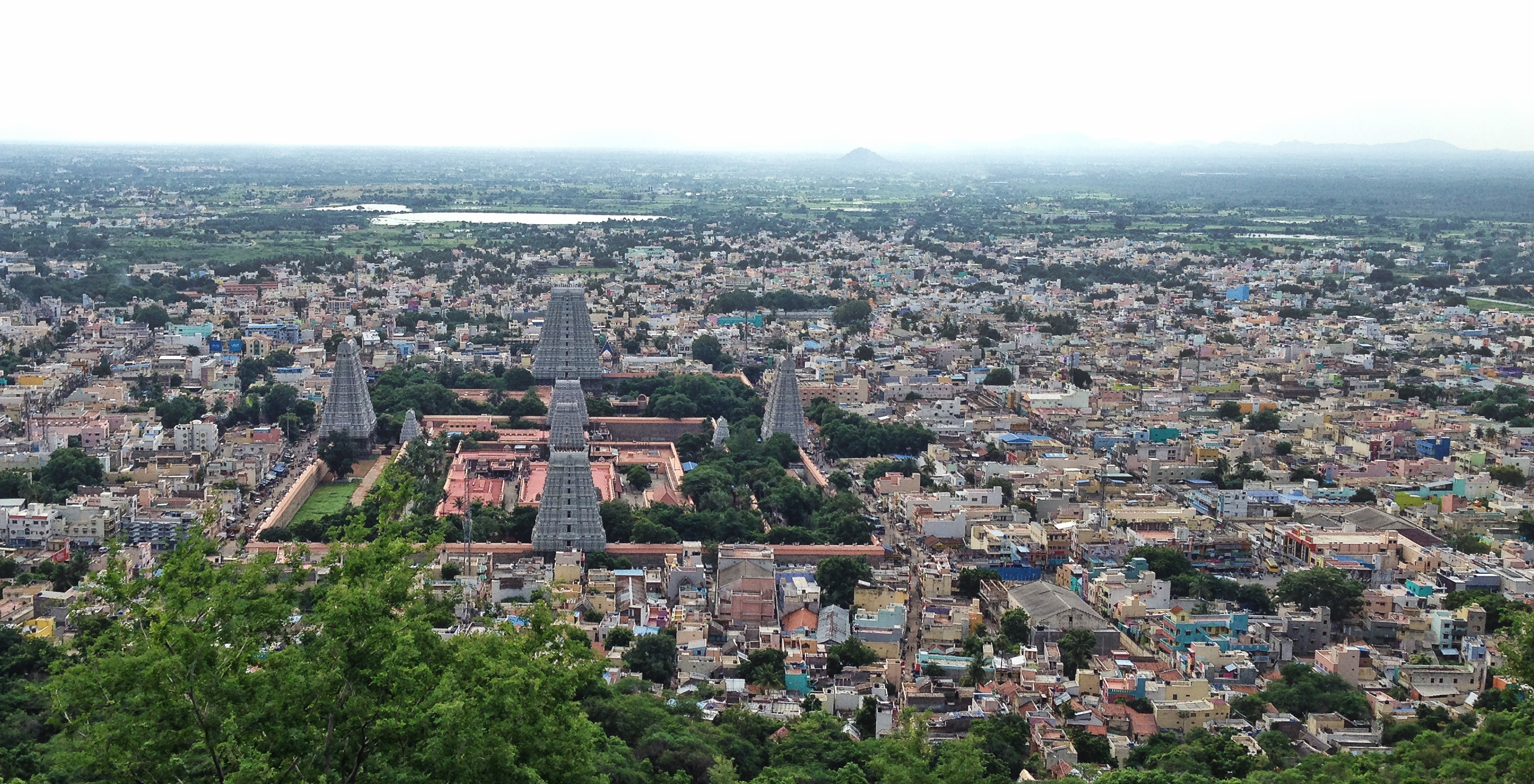 Wide temple view from Skandashram
