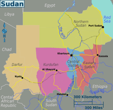 Map of Sudan from Wikimedia Commons: https://commons.wikimedia.org/wiki/File%3ASudan_regions_map.png