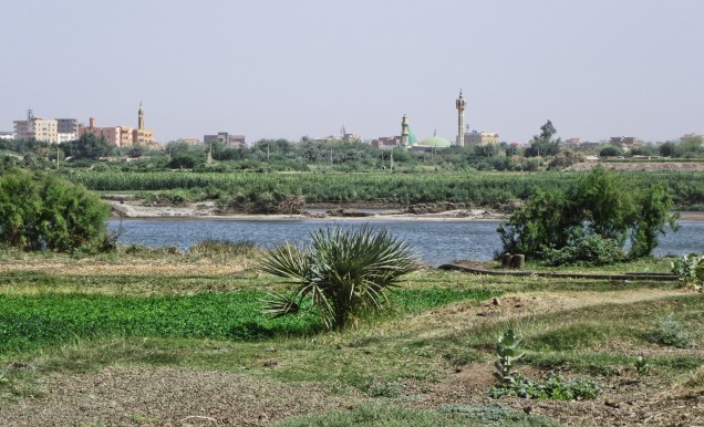 Looking across the Nile River to Bahri, a district of greater Khartoum, from Tutti Island.