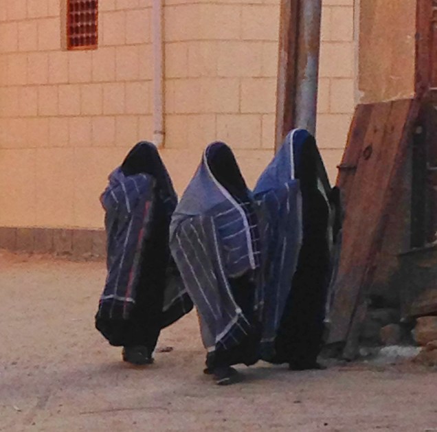 Women wearing full face coverings in Siwa Oasis
