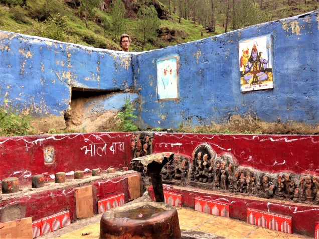 Interior of roofless Shiva temple, Balta valley, Almora, Uttarakhand