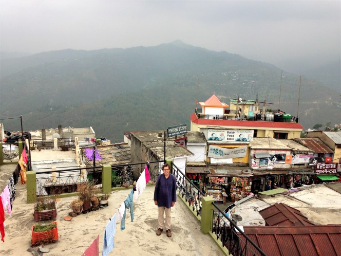 Alan on the roof of the Bansal Hotel, Almora, Uttarakhand