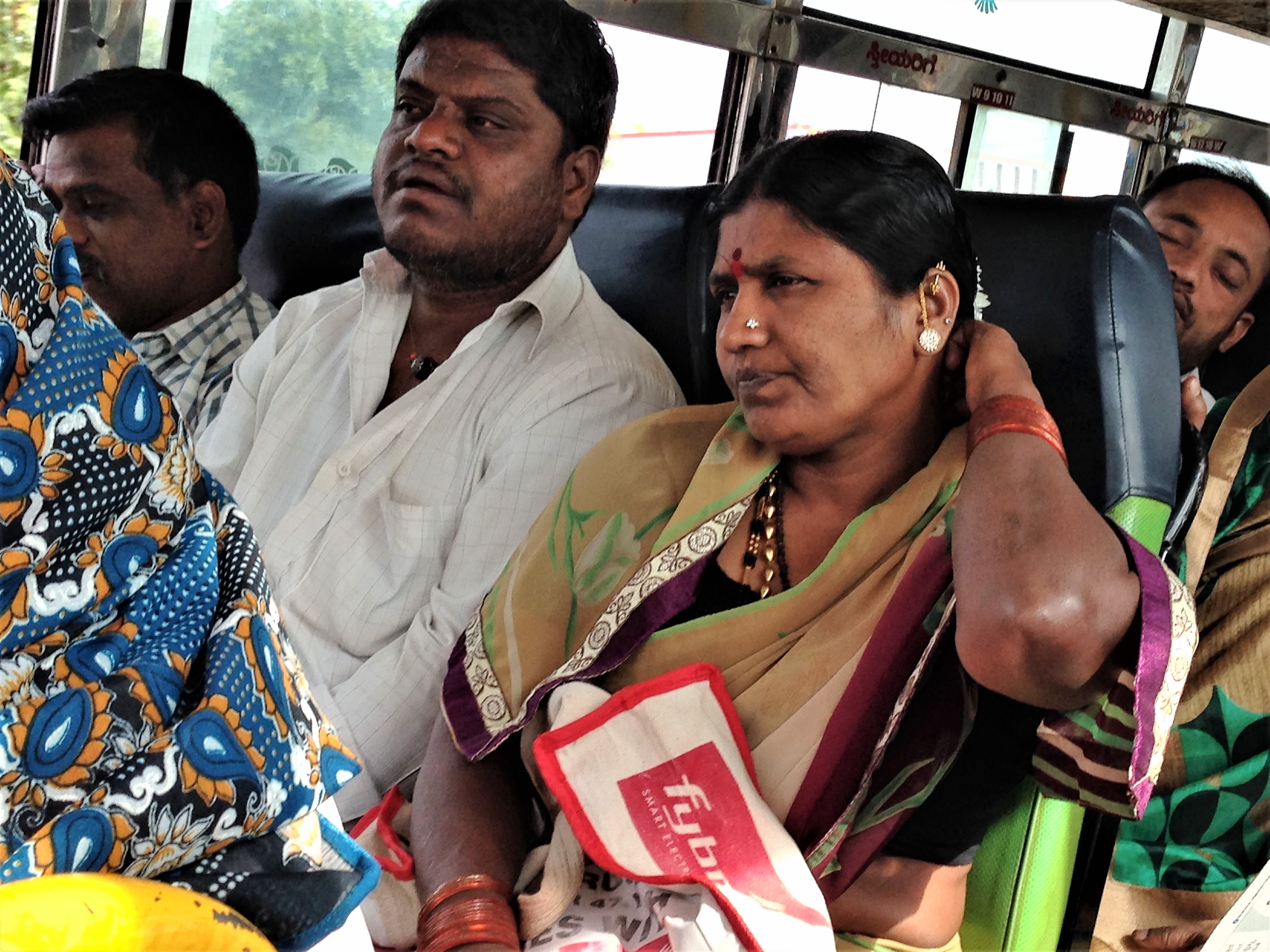 Passengers on a bus to Hubli, Karnataka