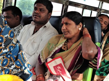 Passengers on a bus to Hubli, Karnataka