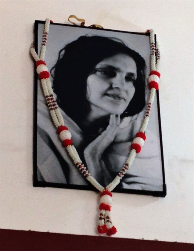 A photo of Ma Anandamayi in the shop across from the ashram, where we had a cold drink.