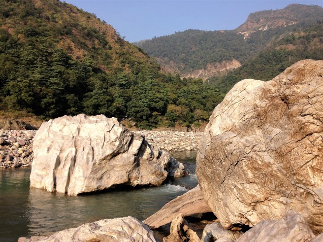 Boulders in the Ganga River, Rishikesh, Uttarakhand