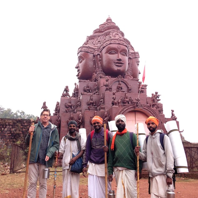 Alan with the young parikramavasis at the tantric temple.