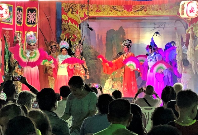 Fan dance at Chinese opera, Vientiane, Laos
